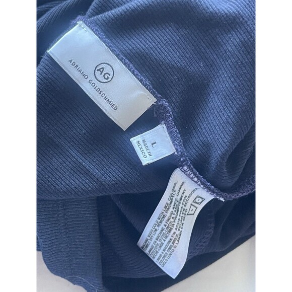 AG Adriano Goldschmied Chelden Long Sleeve Maxi Dress In Blue Metallic Sz L New - Picture 4 of 8